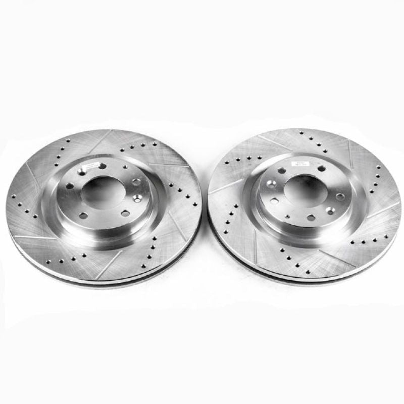 Power Stop Front Evolution Drilled & Slotted Rotors Pair Mazda RX - 8 2004 - 2011 | JBR968XPR - JDMuscleBrake RotorspsbJBR968XPR