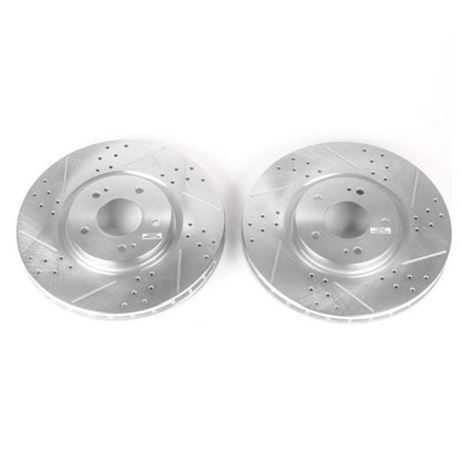 Power Stop Front Evolution Drilled & Slotted Rotors Pair Mitsubishi Lancer 2003 - 2006 | JBR1109XPR - JDMuscleBrake RotorspsbJBR1109XPR