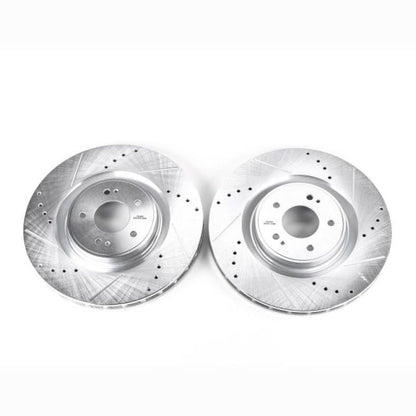 Power Stop Front Pair Evolution Drilled & Slotted Rotors Mitsubishi Lancer 2008 - 2015 | JBR1317XPR - JDMuscleBrake RotorspsbJBR1317XPR