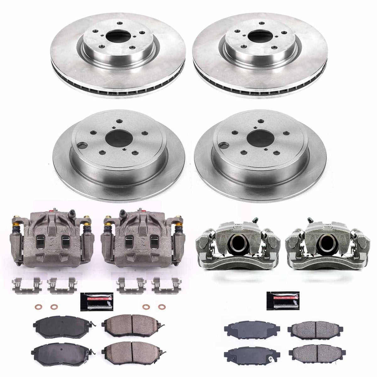 Power Stop Front & Rear Autospecialty Brake Kit w/Calipers WRX 15-2019 | KCOE6932 - JDMuscleBrake KitspsbKCOE6932