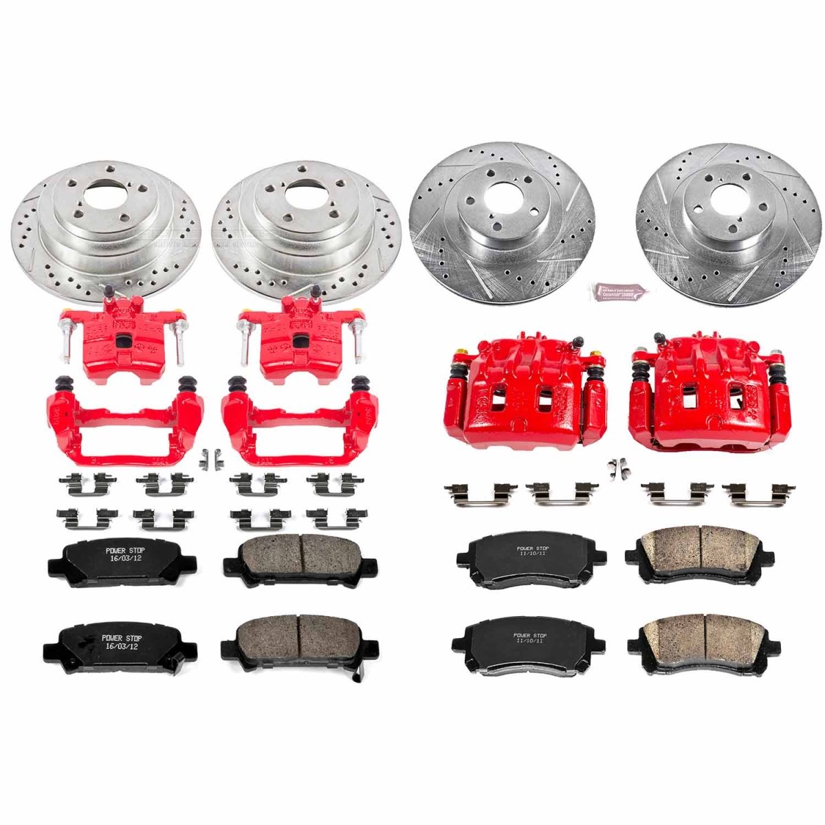 Power Stop Front & Rear Z23 Evolution Sport Brake Kit w/ Calipers WRX 2002-2003 | KC2371 - JDMuscleBrake KitspsbKC2371