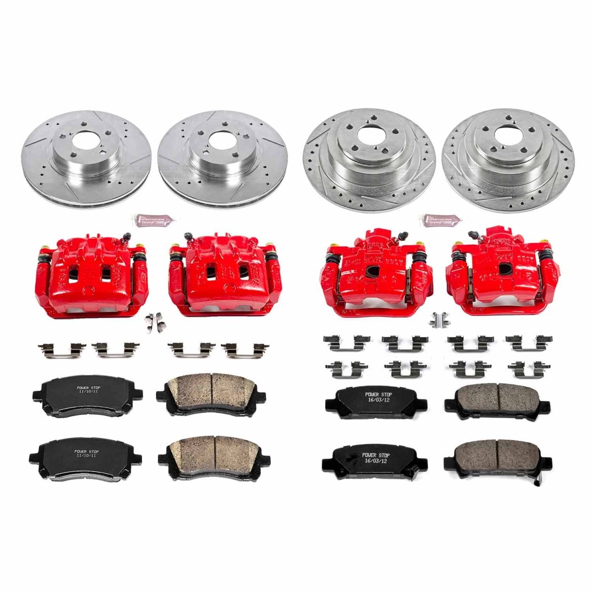 Power Stop Front & Rear Z23 Evolution Sport Brake Kit w/Caliper Subaru Legacy 2000-2002 / Outback 2000 | KC2749 - JDMuscleBrake KitspsbKC2749