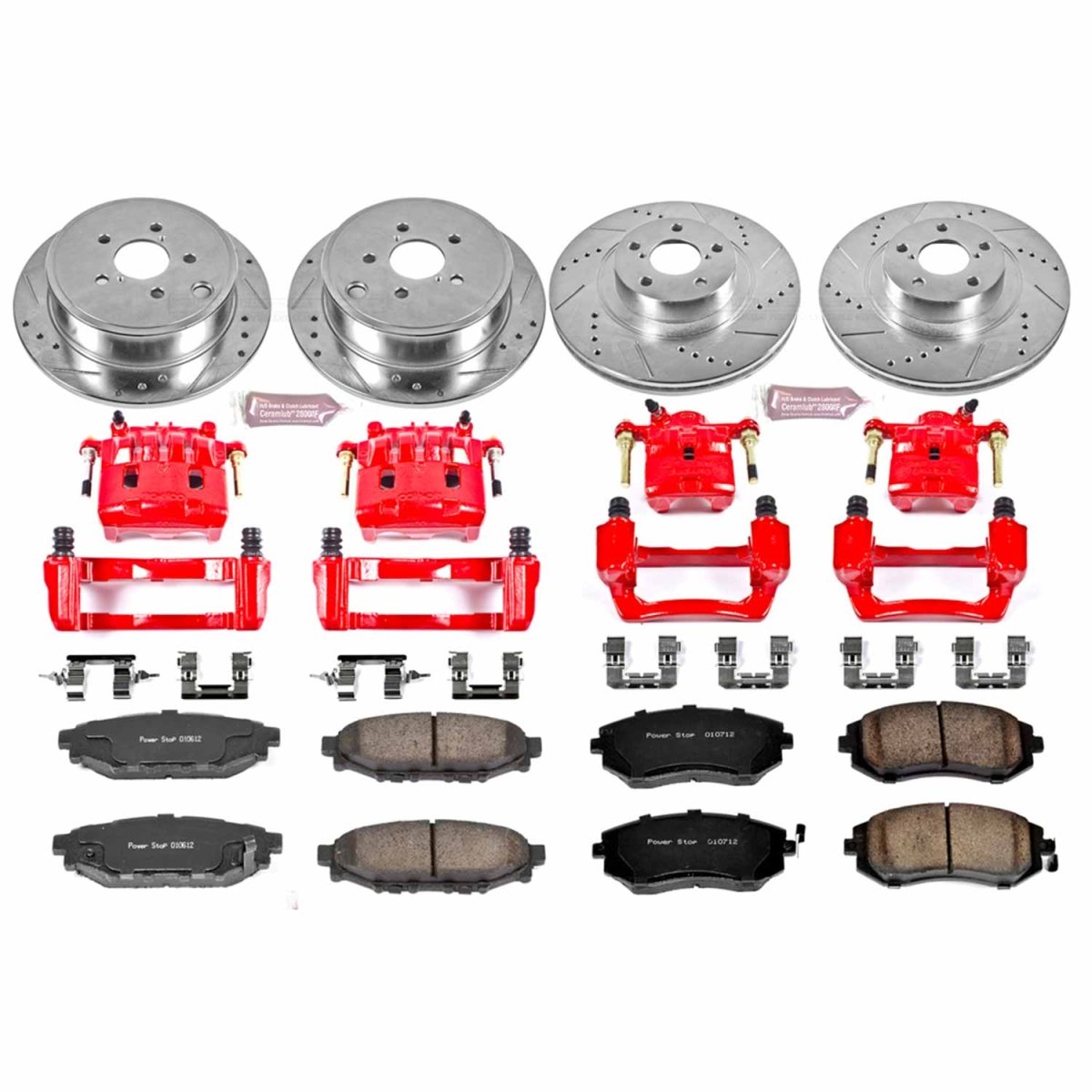 Power Stop Front & Rear Z23 Evolution Sport Brake Kit w/Calipers Subaru Forester 2009-2010 / WRX 2008-2010 / Impreza 2009-2010 | KC4077 - JDMuscleBrake KitspsbKC4077
