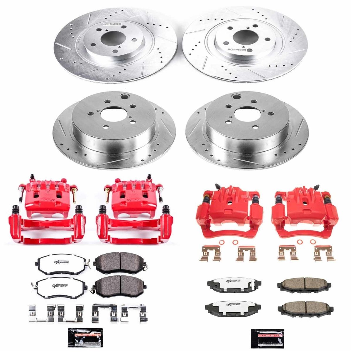 Power Stop Front & Rear Z26 Street Warrior Brake Kit w/Calipers Subaru Crosstrek 2016-2017 / Forester 2014-2018 | KC6762-26 - JDMuscleBrake KitspsbKC6762-26