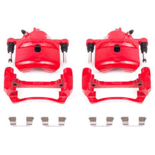 Power Stop Front Red Calipers w/ Brackets Pair Honda Accord 1998 - 2002 | S2090 - JDMuscleBrake Caliper Adapter BracketspsbS2090
