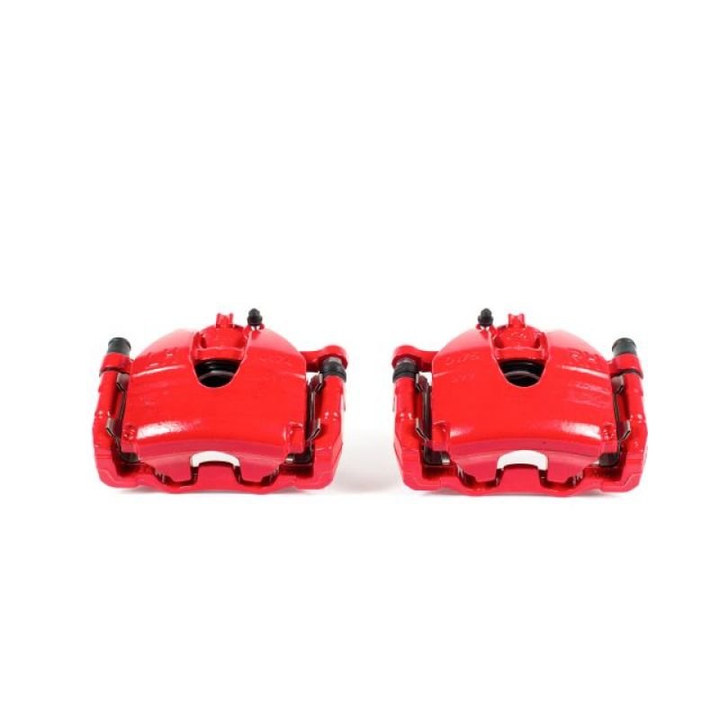 Power Stop Front Red Calipers w/ Brackets Pair Infiniti G35 2007 - 2008 / G37 2008 - 2013 / Q60 2014 - 2015 | S3702 - JDMuscleBrake Caliper Adapter BracketspsbS3702