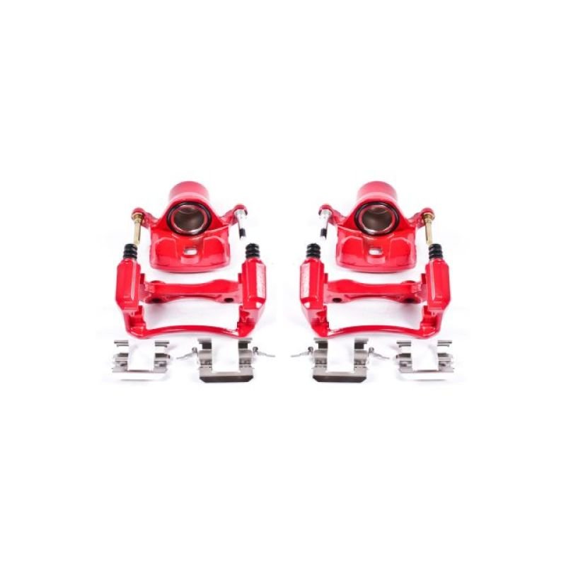 Power Stop Front Red Calipers w/ Brackets Pair Infiniti I30 2000 - 2001 / Maxima 2000 - 2001 | S2604 - JDMuscleBrake Caliper Adapter BracketspsbS2604