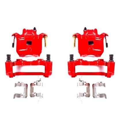 Power Stop Front Red Calipers w/ Brackets Pair Infiniti I35 2002 - 2004 / Nissan Altima 2002 - 2006 / Maxima 2002 - 2003 | S2690 - JDMuscleBrake Caliper Adapter BracketspsbS2690