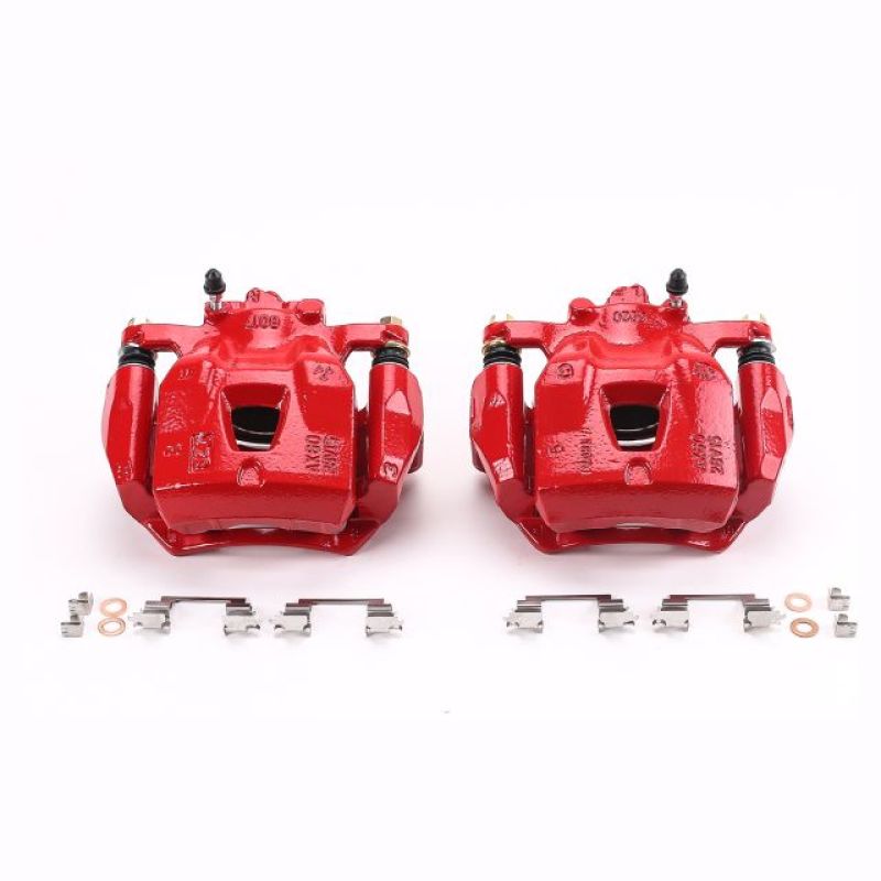 Power Stop Front Red Calipers w/ Brackets Pair Lexus ES300 1997 - 2001 / Toyota Avalon 1998 - 2004 / Camry 1997 - 2001 / Solara 1999 - 2003 | S1974 - JDMuscleBrake Caliper Adapter BracketspsbS1974