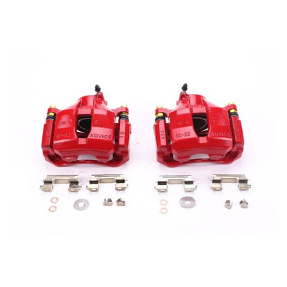 Power Stop Front Red Calipers w/ Brackets Pair Lexus GS300 2006 / IS250 2009 - 2013 / IS250 C 2010 - 2015 | S6040 - JDMuscleBrake Caliper Adapter BracketspsbS6040