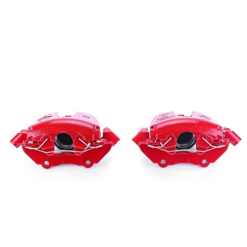 Power Stop Front Red Calipers w/ Brackets Pair Mazda Mazdaspeed 3 2004 - JDMuscleBrake Caliper Adapter BracketspsbS2942A
