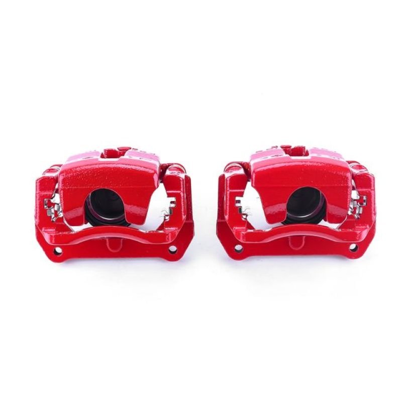 Power Stop Front Red Calipers w/ Brackets Pair Mazda Miata 2001 - 2005 | S2812 - JDMuscleBrake Caliper Adapter BracketspsbS2812