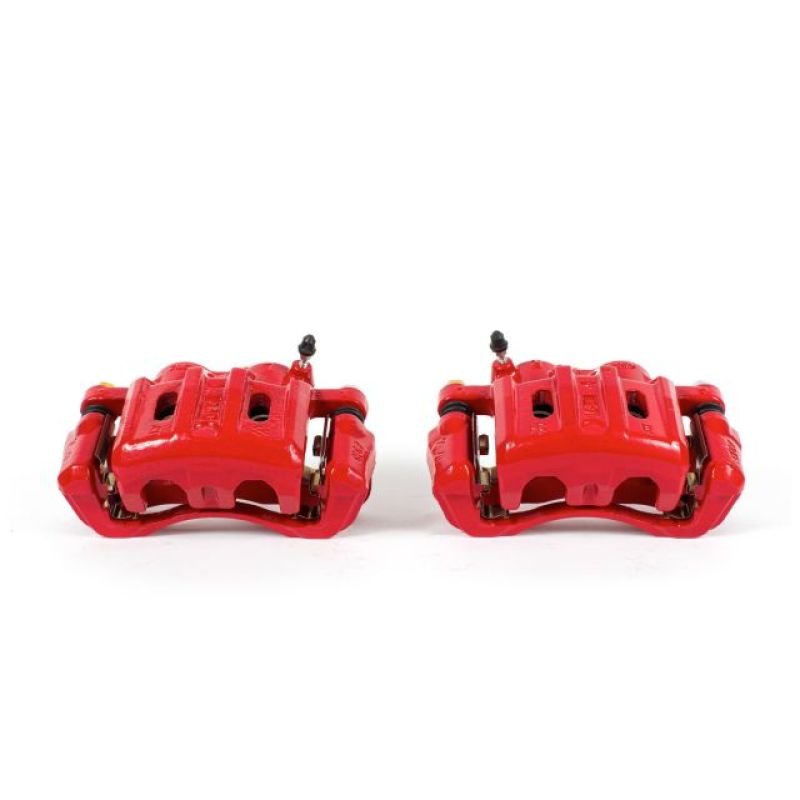 Power Stop Front Red Calipers w/ Brackets Pair Mitsubishi Diamante 1997 - 2004 / Eclipse 2000 / Galant 1999 - 2000 | S4670A - JDMuscleBrake Caliper Adapter BracketspsbS4670A