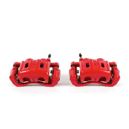 Power Stop Front Red Calipers w/ Brackets Pair Mitsubishi Diamante 1997 - 2004 / Eclipse 2000 / Galant 1999 - 2000 | S4670A - JDMuscleBrake Caliper Adapter BracketspsbS4670A