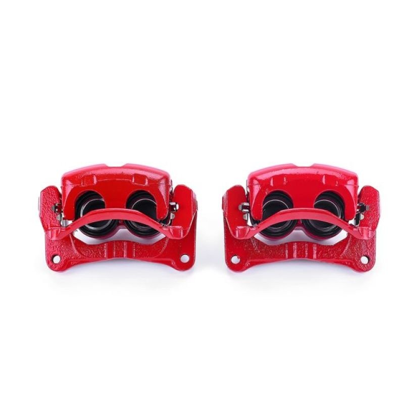 Power Stop Front Red Calipers w/Brackets Pair Mitsubishi Endeavor 2004 - 2011 | S2920 - JDMuscleBrake Caliper Adapter BracketspsbS2920