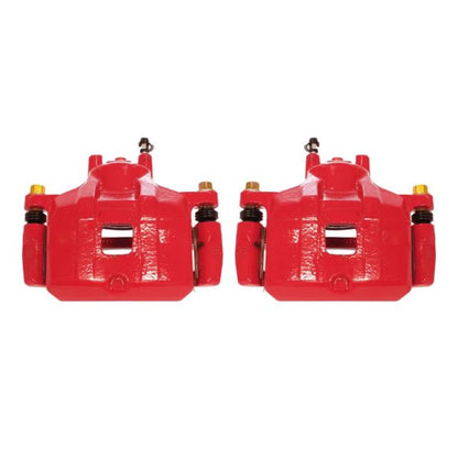 Power Stop Front Red Calipers w/Brackets Pair Mitsubishi Lancer 2008 - 2017 | S5032C - JDMuscleBrake Caliper Adapter BracketspsbS5032C