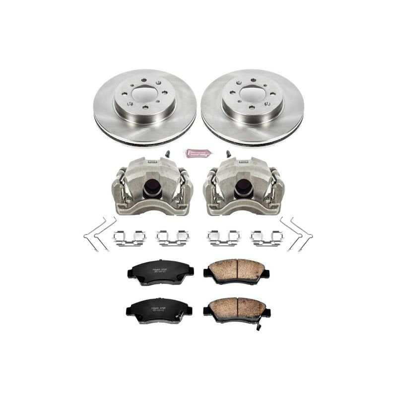Power Stop Front Z17 Autospecialty Brake Kit w/ Calipers Honda Civic 2003 - 2005 | KCOE696 - JDMuscleBrake KitspsbKCOE696