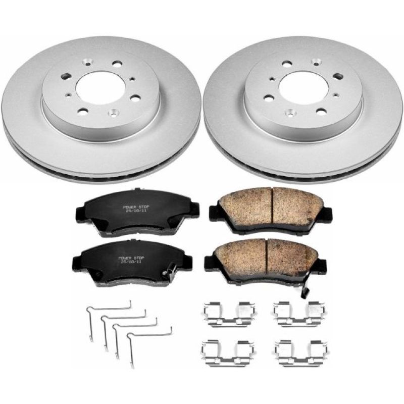 Power Stop Front Z17 Evolution Geomet Coated Brake Kit Honda Civic 2003 - 2005 | CRK696 - JDMuscleBrake KitspsbCRK696