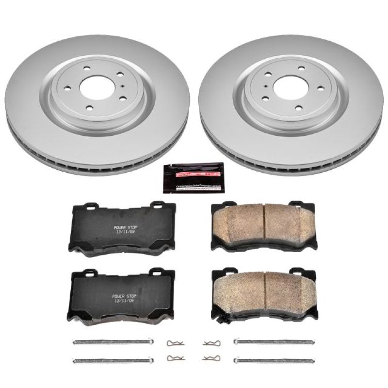 Power Stop Front Z17 Evolution Geomet Coated Brake Kit Infiniti FX50 2009 - 2013 / G37 2008 - 2013 / M37 2011 - 2013 / M56 2011 - 2013 / Q50 2014 - 21 / Q60 2014 - 21 / Q70 2014 - 2019 / Nissan 350Z 2009 / 370Z 2009 - 2020 | CRK2915 - JDMuscleBrake KitspsbCRK2915