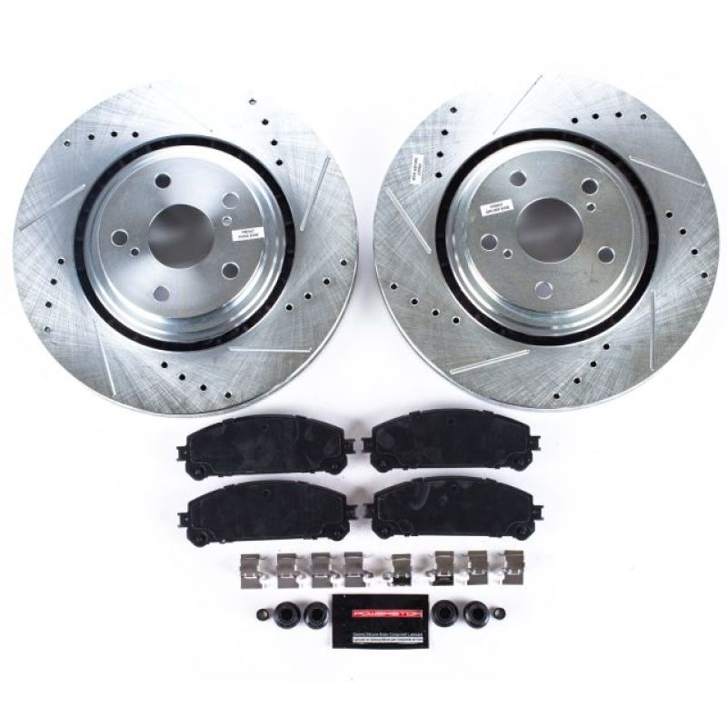 Power Stop Front Z17 Evolution Geomet Coated Brake Kit Lexus NX200t 15 - 2017 / NX300 2018 - 21 / NX300h 15 - 21 / RX350 2010 - 2015 / RX450h 2010 - 2015 / Toyota Highlander 2008 - 2013 / Sienna 2011 - 2020 | K4713 - JDMuscleBrake KitspsbK4713