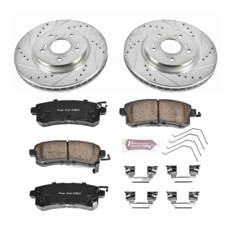 Power Stop Front Z23 Evolution Sport Brake Kit Honda Crosstour 2012 - 2015 / CR - V 2012 - 2016 | K5432 - JDMuscleBrake KitspsbK5432