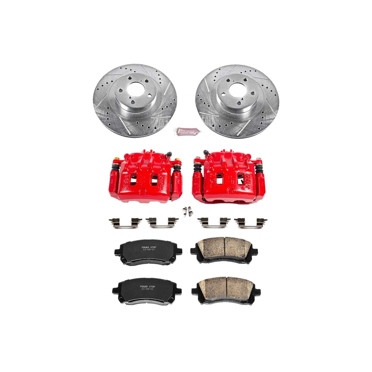 Power Stop Front Z23 Evolution Sport Brake Kit w/Calipers Subaru Legacy 2001 / Outback 2001-2002 / WRX 2002-2003 | KC2369 - JDMuscleBrake KitspsbKC2369