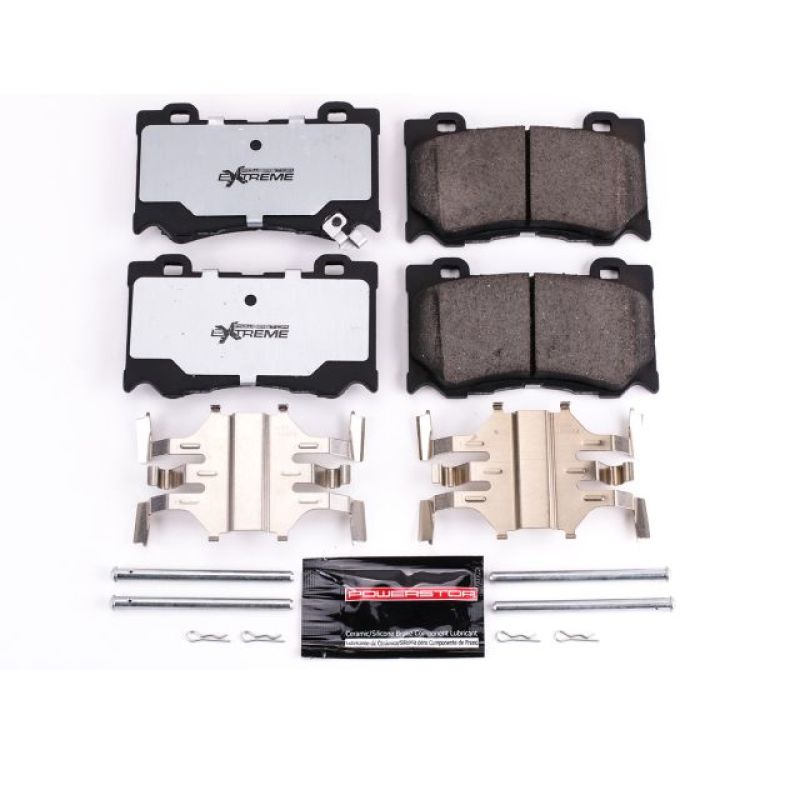 Power Stop Front Z26 Extreme Street Brake Pads w/ Hardware Infiniti FX50 2009 - 2013 / G37 2008 - 2013 / M37 2011 - 2013 / M56 2011 - 2013 / Q50 2014 - 21 / Q60 2014 - 21 / Q70 2014 - 2019 / Nissan 350Z 2009 / 370Z 2009 - 2020 | Z26 - 1346 - JDMuscleBrake PadspsbZ26-1346