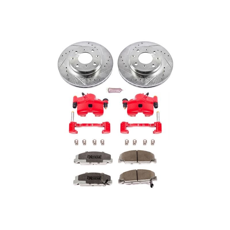 Power Stop Front Z26 Street Brake Kit w/ Calipers Honda Civic 1990 - 2000 / CRX 1990 - 1991 | KC699 - 26 - JDMuscleBrake KitspsbKC699-26