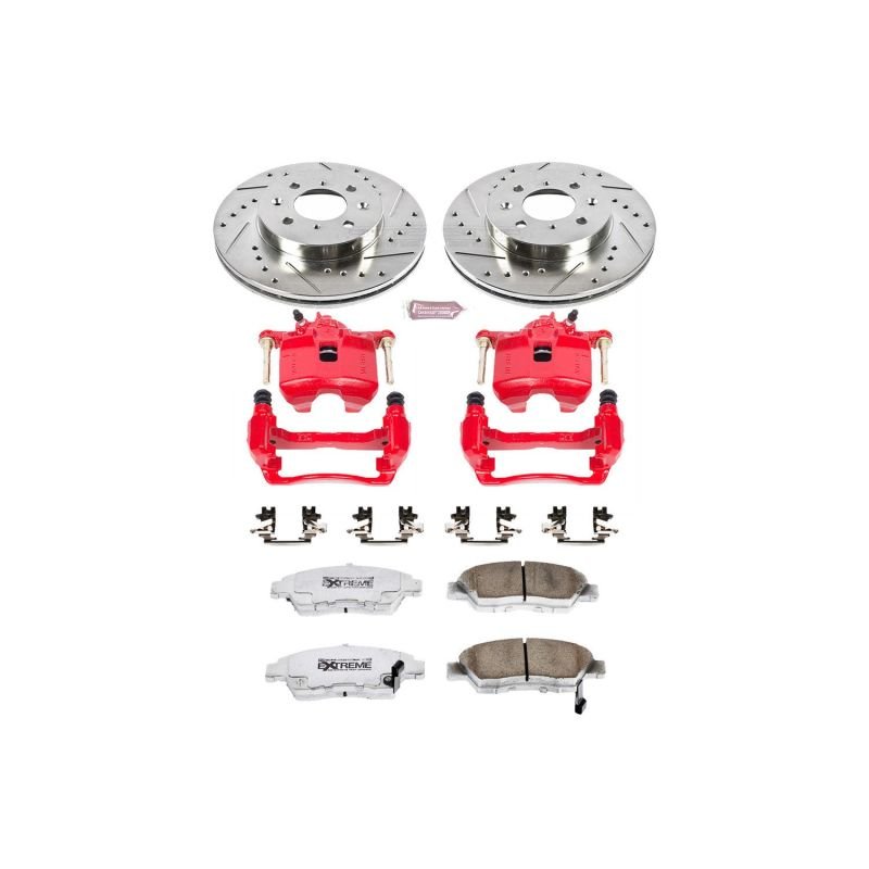 Power Stop Front Z26 Street Brake Kit w/ Calipers Honda Civic 1993 - 1995 / Civic Del Sol 1993 - 1997 | KC694A - 26 - JDMuscleBrake KitspsbKC694A-26