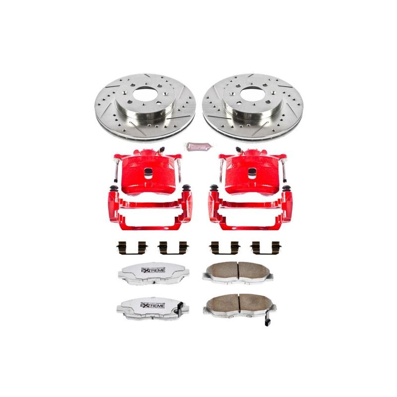 Power Stop Front Z26 Street Brake Kit w/ Calipers Honda Civic 2001 - 2005 | KC690A - 26 - JDMuscleBrake KitspsbKC690A-26