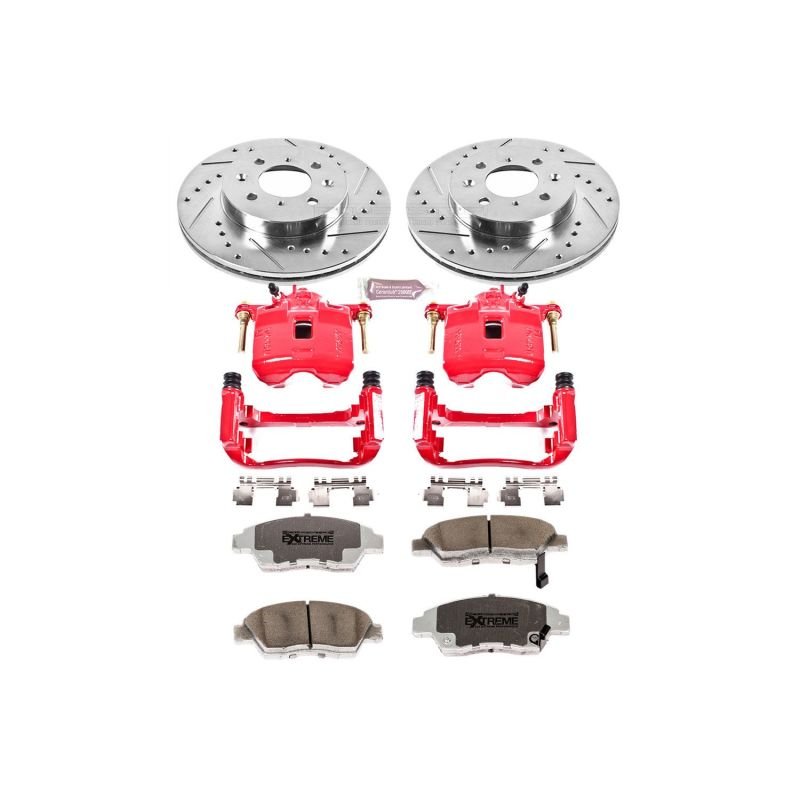 Power Stop Front Z26 Street Brake Kit w/ Calipers Honda Civic 2003 - 2005 | KC696 - 26 - JDMuscleBrake KitspsbKC696-26