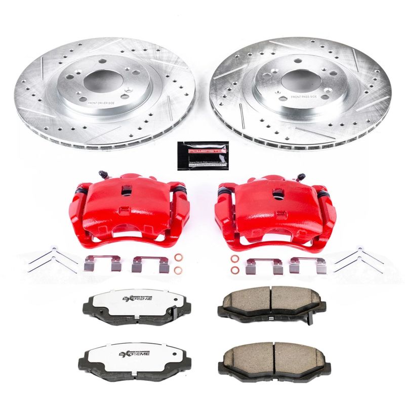 Power Stop Front Z26 Street Brake Kit w/ Calipers Honda Civic 2012 - 2015 / CR - V 2005 - 2006 / Acura ILX 2013 - 2015 | KC3055 - 26 - JDMuscleBrake KitspsbKC3055-26