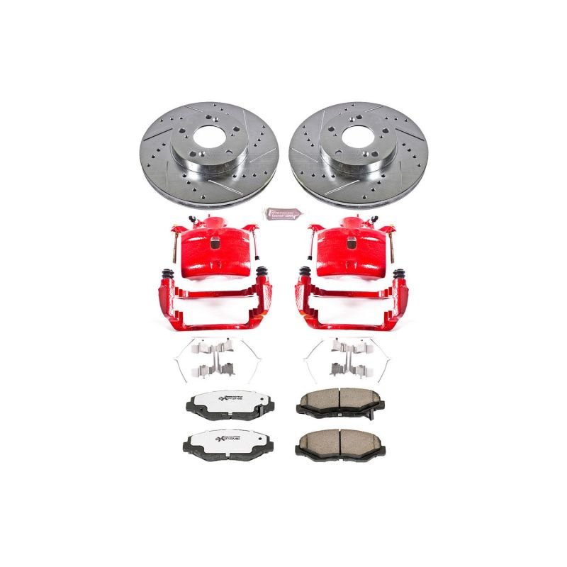Power Stop Front Z26 Street Brake Kit w/ Calipers Honda CR - V 2002 - 2004 / Element 2003 - 2011 | KC1043 - 26 - JDMuscleBrake KitspsbKC1043-26
