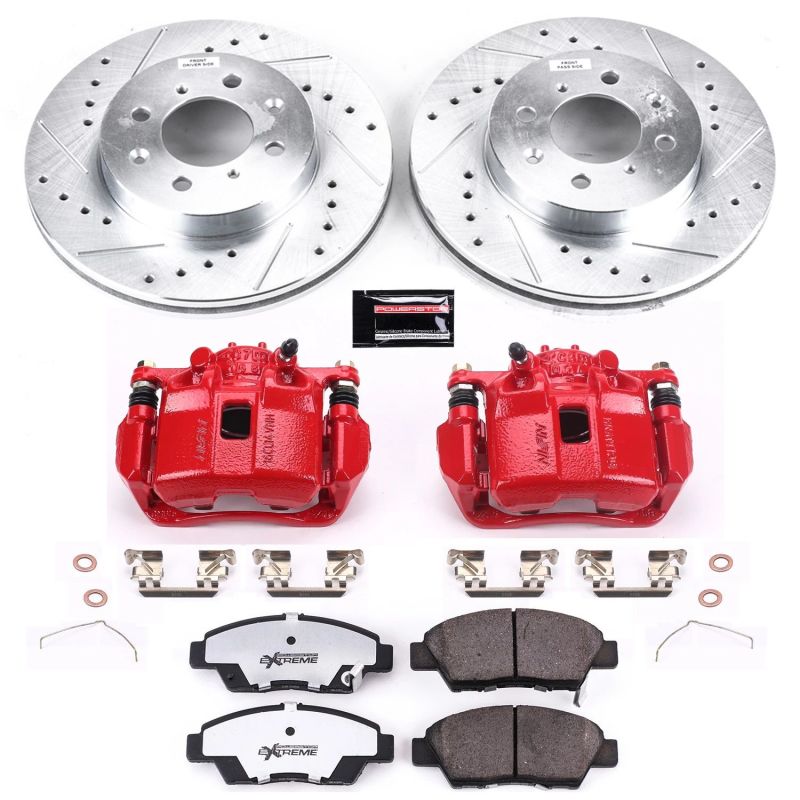 Power Stop Front Z26 Street Brake Kit w/ Calipers Honda Fit 2009 - 2014 | KC5382 - 26 - JDMuscleBrake KitspsbKC5382-26