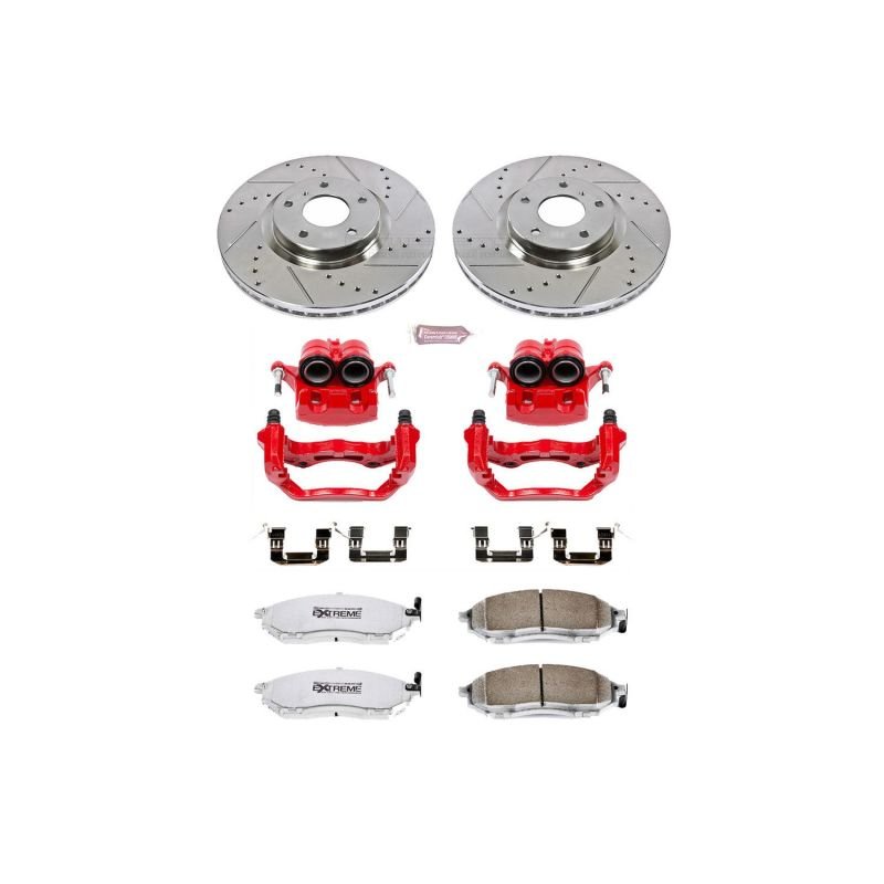Power Stop Front Z26 Street Brake Kit w/ Calipers Infiniti G35 2005 - 2007 / Nissan 350Z 2006 - 2008 | KC112A - 26 - JDMuscleBrake Caliper Adapter BracketspsbKC112A-26