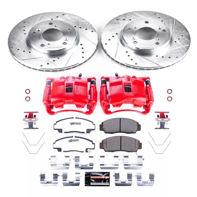 Power Stop Front Z26 Street Kit w/ Calipers Honda Civic 2006 - 2011 | KC2558A - 26 - JDMuscleBrake KitspsbKC2558A-26