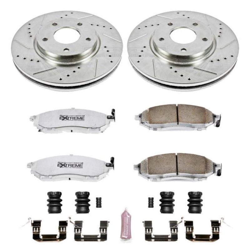 Power Stop Front Z26 Street Warrior Brake Kit Infiniti Q45 2002 - 2006 / M45 2003 - 2004 | K152 - 26 - JDMuscleBrake KitspsbK152-26