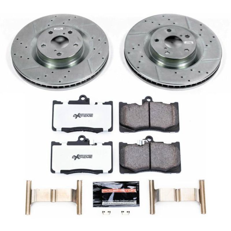 Power Stop Front Z26 Street Warrior Brake Kit Lexus GS300 2018 - 2019 / GS350 2013 - 2020 / GS450h 2013 - 2018 / IS200t 2016 - 2017 / IS300 2016 - 21 / RC200t 2016 - 2017 / RC300 2016 - 2020 / RC350 15 - 2020 | K6355 - 26 - JDMuscleBrake KitspsbK6355-26