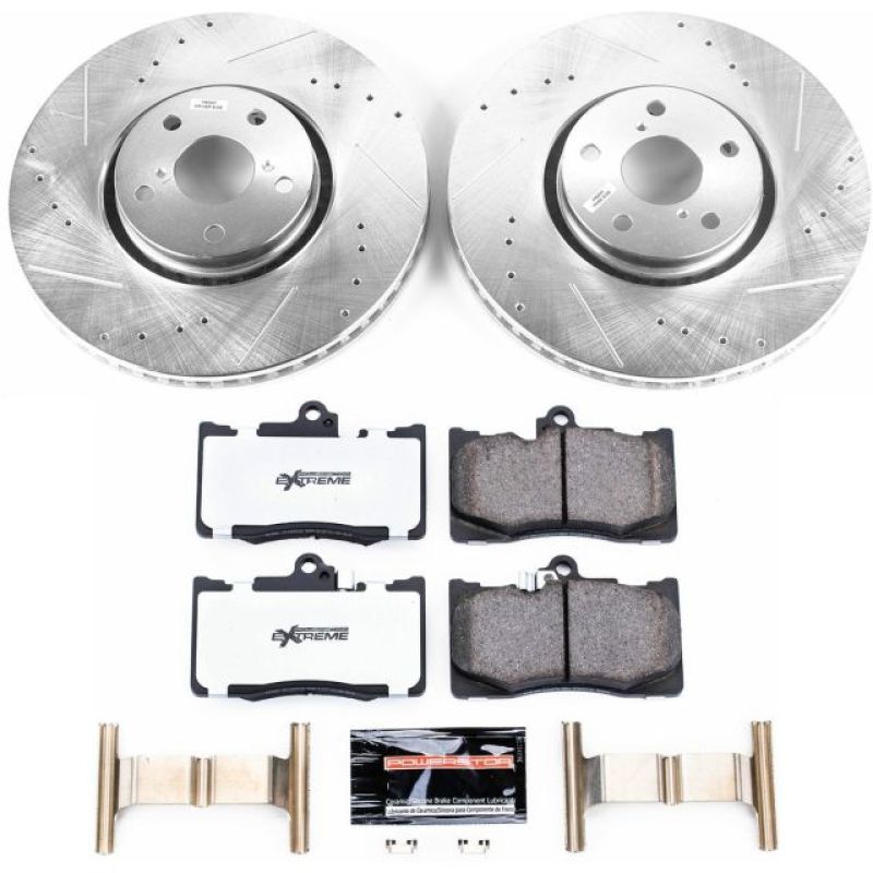 Power Stop Front Z26 Street Warrior Brake Kit Lexus IS200t 2016 - 2017 / IS300 2018 / IS350 2016 - 2020 | K7687 - 26 - JDMuscleBrake KitspsbK7687-26