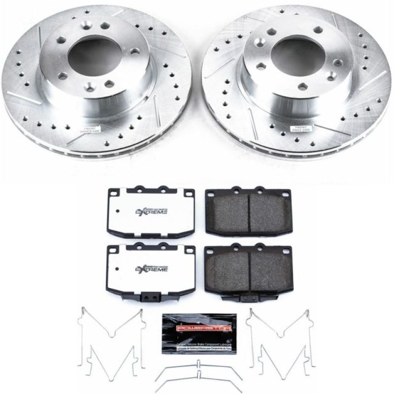 Power Stop Front Z26 Street Warrior Brake Kit Mazda RX - 7 1986 - 1991 | K470 - 26 - JDMuscleBrake KitspsbK470-26