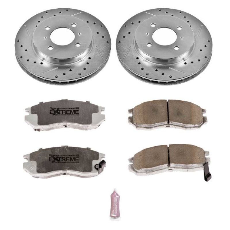 Power Stop Front Z26 Street Warrior Brake Kit Mitsubishi Mirage 1998 - 2002 | K1214 - 26 - JDMuscleBrake KitspsbK1214-26