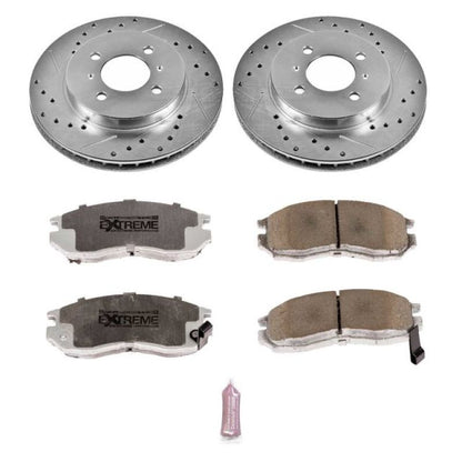 Power Stop Front Z26 Street Warrior Brake Kit Mitsubishi Mirage 1998 - 2002 | K1214 - 26 - JDMuscleBrake KitspsbK1214-26