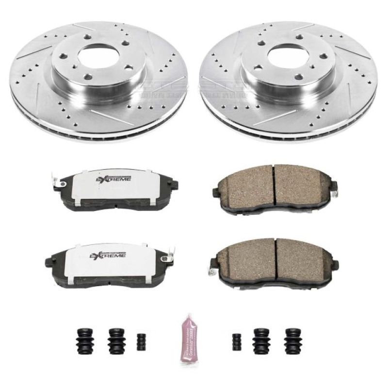 Power Stop Front Z26 Street Warrior Brake Kit Nissan/Infiniti 350Z 2003 - 2005 / G35 2003 - 2005 | K3140 - 26 - JDMuscleBrake KitspsbK3140-26