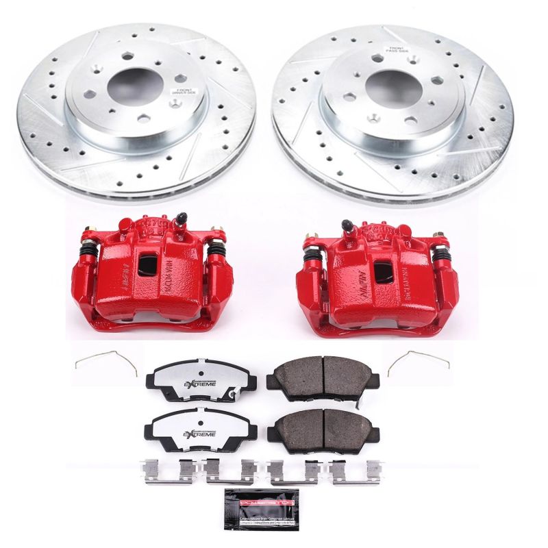 Power Stop Front Z26 Street Warrior Brake Kit w/ Calipers Honda Fit 15 - 2019 | KC7032A - 26 - JDMuscleBrake KitspsbKC7032A-26