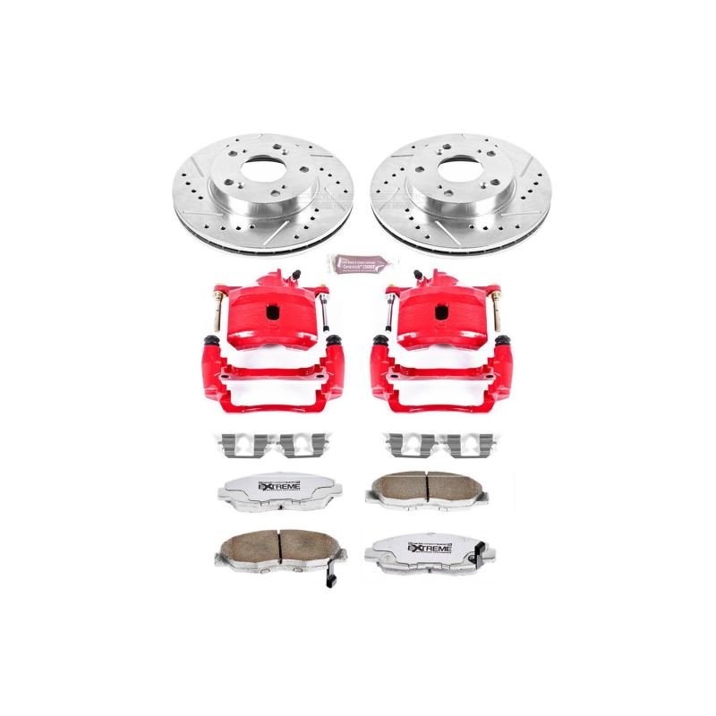 Power Stop Front Z26 Street Warrior Brake Upgrade Kit w/ Calipers Honda Civic 2006 - 2011 | KC2384 - 26 - JDMuscleBrake KitspsbKC2384-26