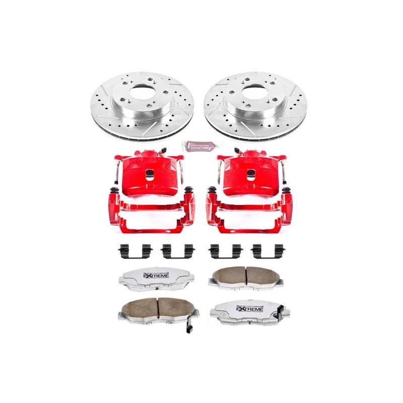 Power Stop Front Z26 Street Warrior Brake Upgrade Kit w/ Calipers Honda Civic 2006 - 2011 | KC2384A - 26 - JDMuscleBrake KitspsbKC2384A-26
