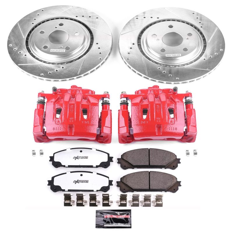 Power Stop Front Z36 Truck & Tow Brake Kit w/ Calipers Lexus RX350 2010 - 2015 / Toyota Sienna 2011 - 2020 / Highlander 2010 - 2019 | KC4713A - 36 - JDMuscleBrake KitspsbKC4713A-36
