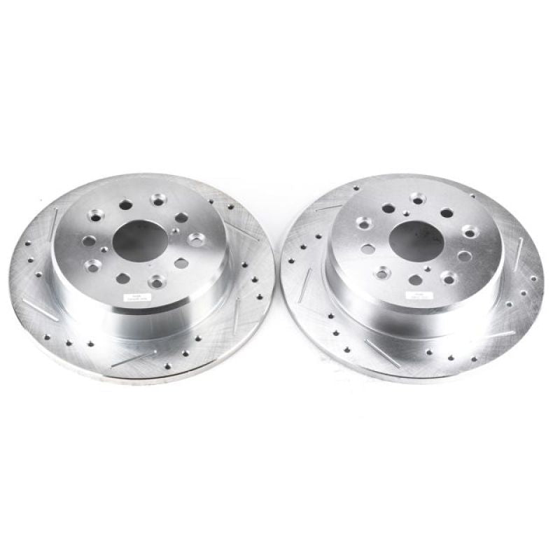 Power Stop Rear Evolution Drilled & Slotted Rotors Lexus GS300 1998 - 2005 / GS400 1998 - 2000 / GS430 2001 - 2005 / IS300 2001 - 2005 / SC430 2002 - 2010 | JBR739XPR - JDMuscleBrake RotorspsbJBR739XPR