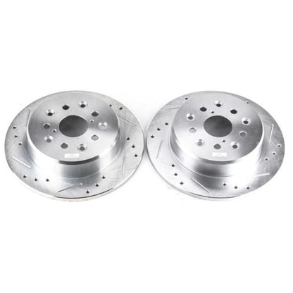 Power Stop Rear Evolution Drilled & Slotted Rotors Lexus GS300 1998 - 2005 / GS400 1998 - 2000 / GS430 2001 - 2005 / IS300 2001 - 2005 / SC430 2002 - 2010 | JBR739XPR - JDMuscleBrake RotorspsbJBR739XPR