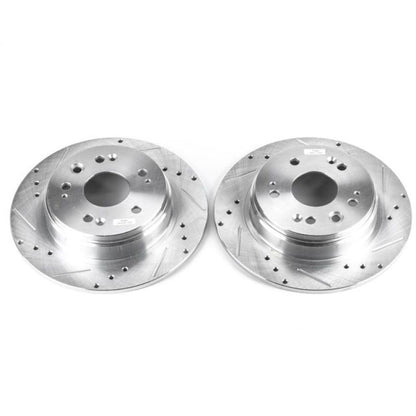 Power Stop Rear Evolution Drilled & Slotted Rotors Pair Honda CR - V 2002 - 2004 | JBR963XPR - JDMuscleBrake RotorspsbJBR963XPR